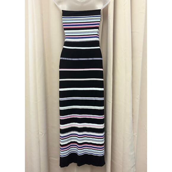 WHBM Convertible Multi-color Stripe Maxi Skirt/Dress Black Size S - Picture 2 of 9